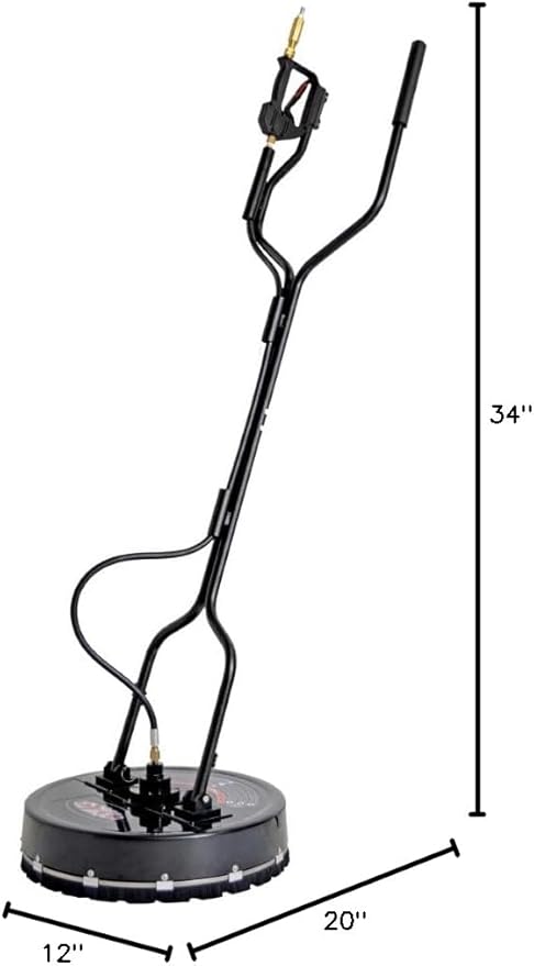 Simpson Cleaning 80182 Universal 20" Industrial Pressure Washer Surface Cleaner for Hot and Cold Water Machines, 3/8" Quick Connection, Recommended min 3450 PSI up to max of 4500 PSI, Black