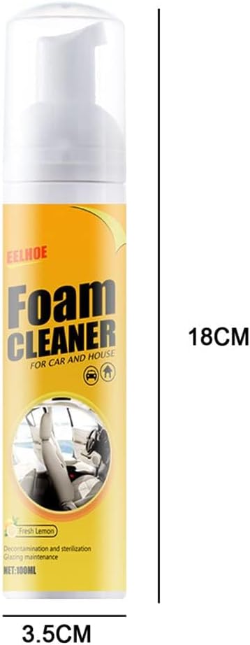 2PCS Multipurpose Foam Cleaner Spray,All-Purpose Household Cleaners for Car and Kitchen, Leather Decontamination,Suitable for Car House and Kitchen (100ML)