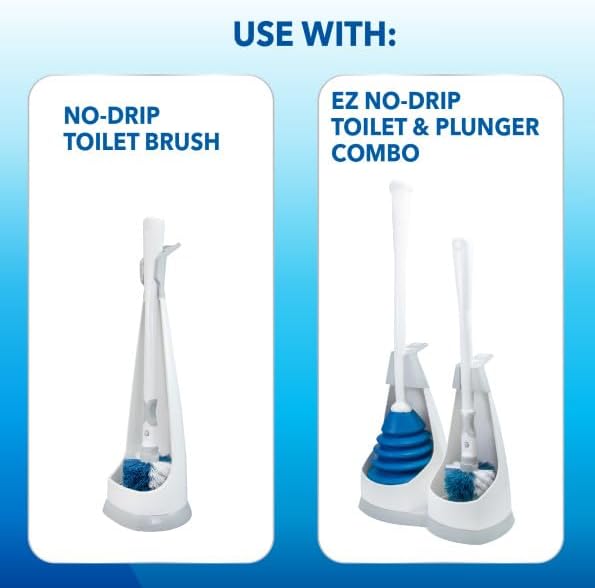 Unger Toilet Brush Replacement Heads, 2 Pack, Bathroom Cleaning Supplies, Hygienic and Durable Scrubber with Non-Scratch Bristles, Scrub Hard-to-Reach Areas