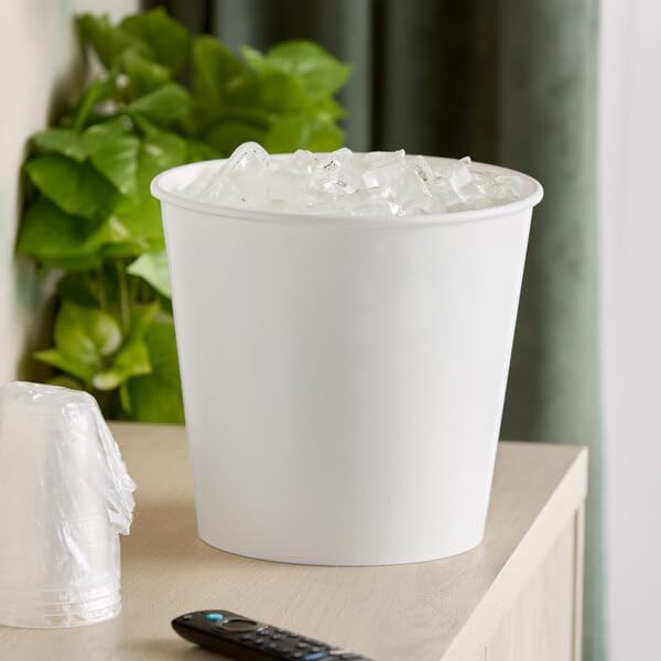 White Disposable Ice Bucket, 10 lb Capacity, 25/Pack, Double-Ply Paper