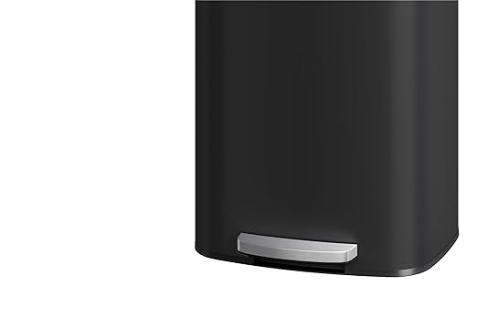 Garvee 21 Gallon / 80 Liter Metal Trash Can with Lid, Large Garbage Can for Kitchen, Rustproof Step-on Kitchen Metal Trash Bin with Liner Rim, Rear Handle, Soft Close Plastic Lid, Black