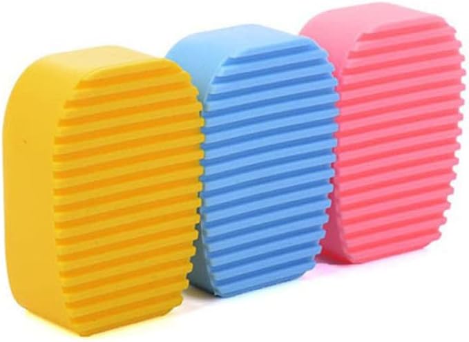 Homoyoyo Candy Color Thick Silicone Laundry Brush Handheld Scrubbing Tool for Clothes Washing Portable Washboard Cleaner Suitable for Home and Travel