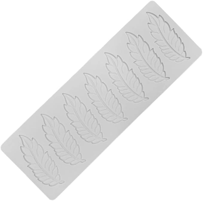 3D Hollow Leaf Fondant Lace Mold Multi Leaves Flower Candy Mold Chocolate Sugar Craft Cake Decoration Cupcake Top (I Feather_11.8 * 4.2 * 0.12inch)