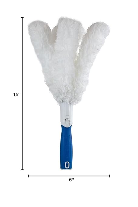 Unger Connect and Clean Microfiber Feather Duster for Household Cleaning and Dusting, Cleans Fragile Objects, Glassware, Vases, Picture Frames, Machine Washable, Compatible with Threaded Pole
