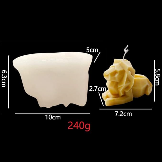 3D Abstract Lion Candle & Resin Mold - Silicone Heart & Soap Mold - DIY Aromatherapy Decoration