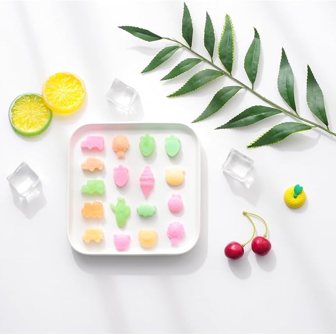 Gummy Candy Molds - Silicone Gummy Bear/Dinosaur/Car Molds for Kids,Non-stick and Bpa Free for Mini Candy Chocolate Gummies Baking