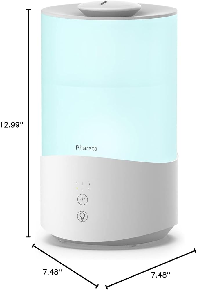 Humidifiers for Bedroom, 4.0L Humidifier with Essential Oil Diffuser, Top Fill Ultrasonic Cool Mist Humidifier for Large Room, Sleep Mode, Adjustable mist output, Auto Shut-Off