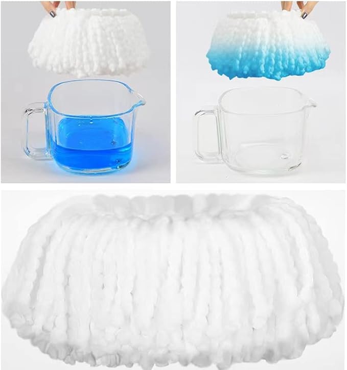 Spin Mop Refills Replacement 360° Microfiber Spin Mop and Bucket Head Round Shape Standard Size Easy Cleaning Spin Mop Systems 6-Pack White