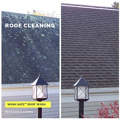 Wash Safe™ ROOF WASH Roof Cleaner, 10 lb. | Clear, Bleach-Free Concentrate | Clean Up to 10,000 sq. ft. of Asphalt, Wood, Slate and Ceramic Shingles or Tiles