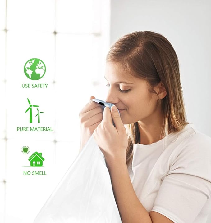 15 Gallon 120 Counts Strong Tall Kitchen Drawstring Trash Bags by Teivio, Medium Plastic Garbage Bags for Home Kitchen Office Garden Tall Trash Can, Waste Bin Liners White