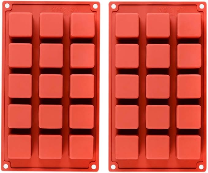 Silicone Mousse Cake Molds (2 Pack) Candy Molds, Mini Petit for Cups, Baking Cakes for Cube Chocolate Truffle Cookie Cake