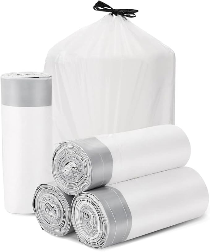 Trash Bags Drawstring Garbage Bags 8 Gallon Thickened Stretchy,Bathroom,Bedroom,Kitchen,Office and Living Room(100 Count)