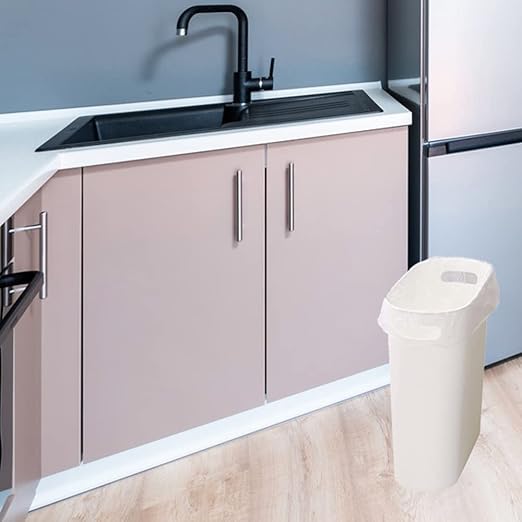 Small Trash Can Plastic Bathroom Wastebasket 3.2 Gallon Slim Garbage Container Bin with Handle for Home Kitchen Bathroom Bedroom Office, 2 Pack (White)