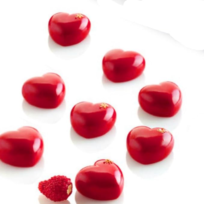 Mini 35 holes Heart Shape Silicone Mold For Candy Chocolate Cake Mould Baking DIY Ice Tray Food Safe Kitchen Accessiories (Lover Heart B_11.76x6.88x0.56 inch)