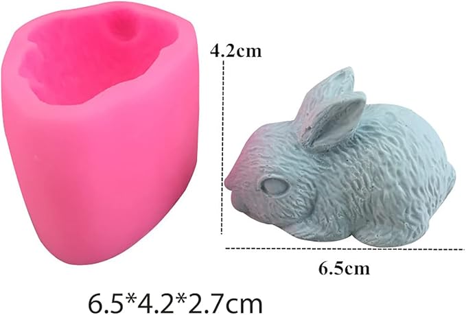 Easter Rabbit Silicone Mold - Small Rabbit Design for Candle, Soap, Resin & Decorate