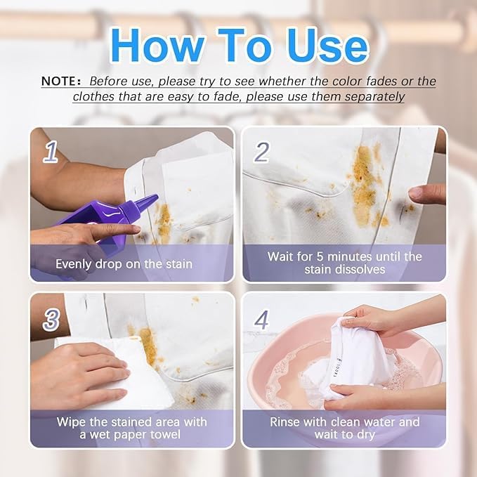 Active enzyme laundry detergent, enzyme laundry detergent, more effectively removes stubborn stains on clothes and instantly removes new stains (240ml)