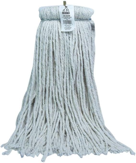 Cotton Screw On Mop Head Cut End 16 oz – Green Seal Certified | Durable Cotton Mop Head Replacement for Efficient Cleaning | Absorbent Screw On Cotton Mop Head for Home, Commercial & Industrial Use