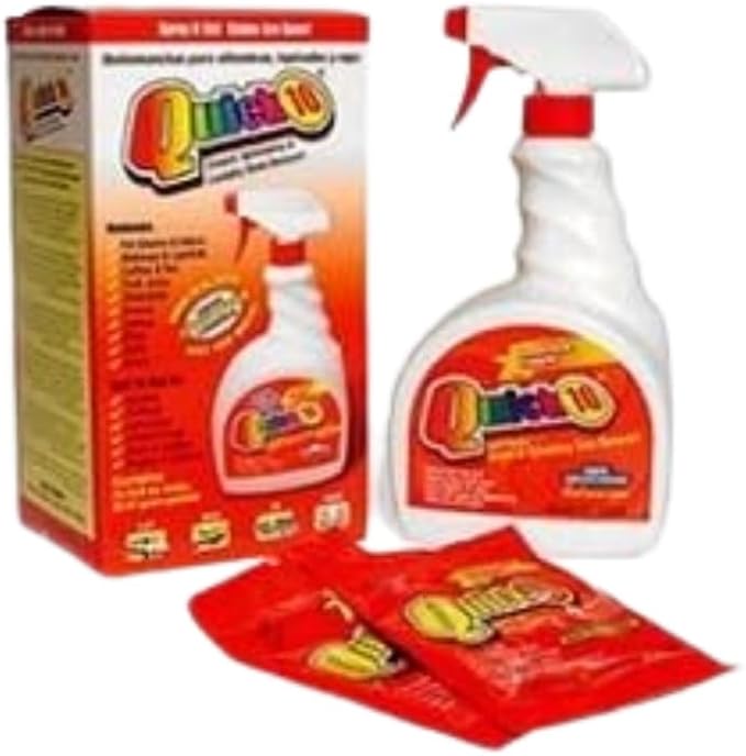 OVERSTOCK ITEM! Quick 10 (Carpet, Clothing, Upholstery & Pet Stain Remover) Includes 2, 32 oz. bottles and 4 powder packets!! Get 2 kits for the price of 1.5!