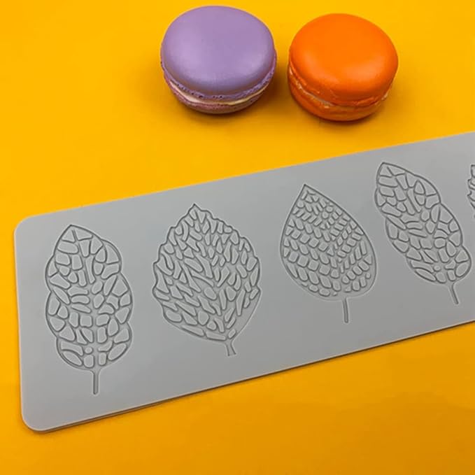 3D Hollow Leaf Fondant Lace Mold Multi Leaves Flower Candy Mold Chocolate Sugar Craft Cake Decoration Cupcake Top (J Leaf_15.6 * 3.12 * 0.12inch)