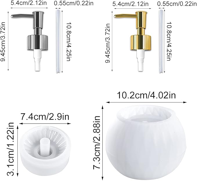Bottle Resin Mold with Pump Soap Dispenser Resin Mold Perfume Bottle Silicone Molds for Epoxy Casting DIY Bottle Pen Flower Storage Candle Holder Home Decor