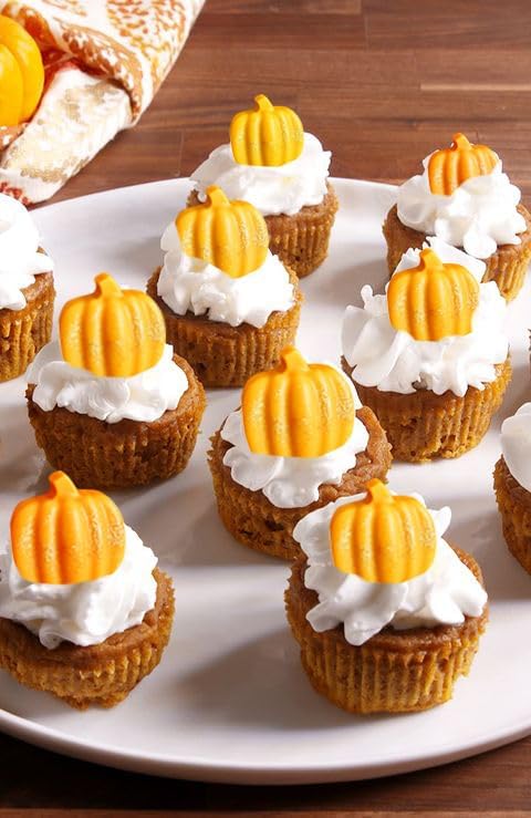 Fall Chocolate Molds 4 Pieces Silicone Pumpkin Candy Mold Maple Leaf Shaped Fondant Molds for Thanksgiving Halloween Autumn Harvest Cupcake Cake Topper Decoration