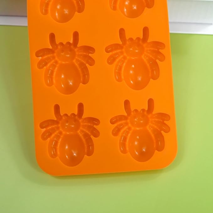 mostsom Chocolate Mold Halloween Silicone Baking Mold Spider Shape Silicone Cake Mold for Chocolate, Cupcakes, Candy, Cookies, Soap, Gummy, Jelly (I_8.88x4.04x0.6 inch)