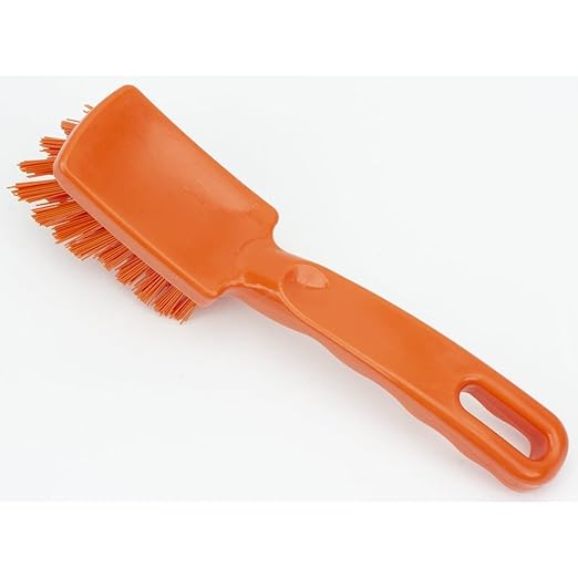 SPARTA 41395EC24 Plastic Scrub Brush, Detail Brush, Kitchen Brush With Hanging Hole For Cleaning, 7 Inches, Orange