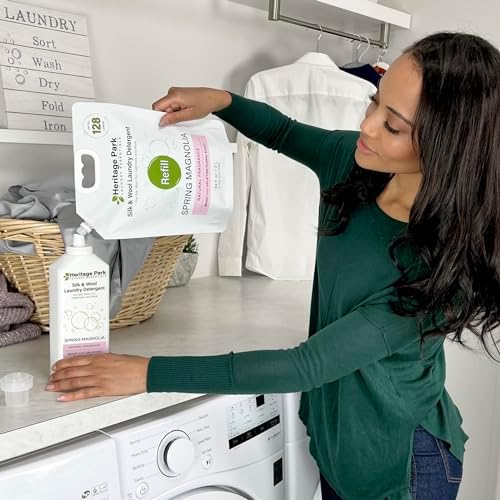 Heritage Park Luxury Laundry Detergent | Dermatologist Tested Plant based Natural & Enzyme Laundry Detergent | Sensitive Skin Friendly - Spring Magnolia (64 fl oz Refill)