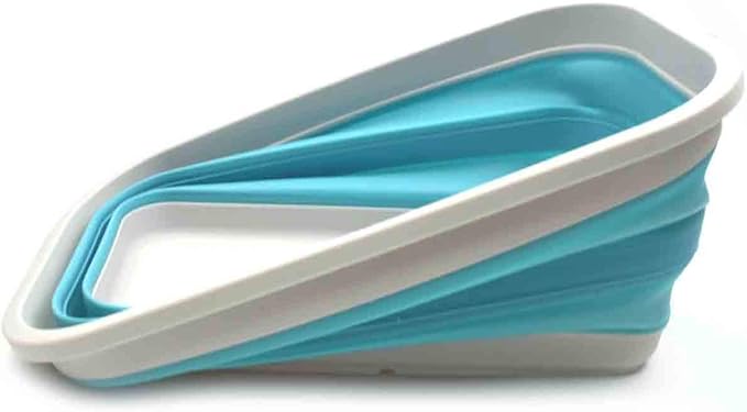 SAMMART Set of 2-11.6L (3.06 Gallon) Collapsible Rectangular Handy Basket/Bucket (Bright Blue, 2)