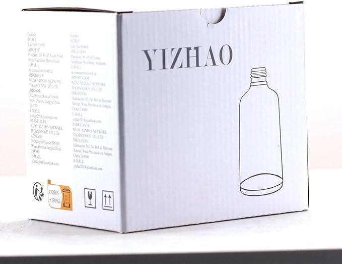 YIZHAO Clear Glass Spray Bottles 2oz, with Small Fine Mist Spray, Metal Cap, Refillable for Essential Oil,Travel,Cleaning,Perfume,Aromatherapy,Makeup – 6 Pcs