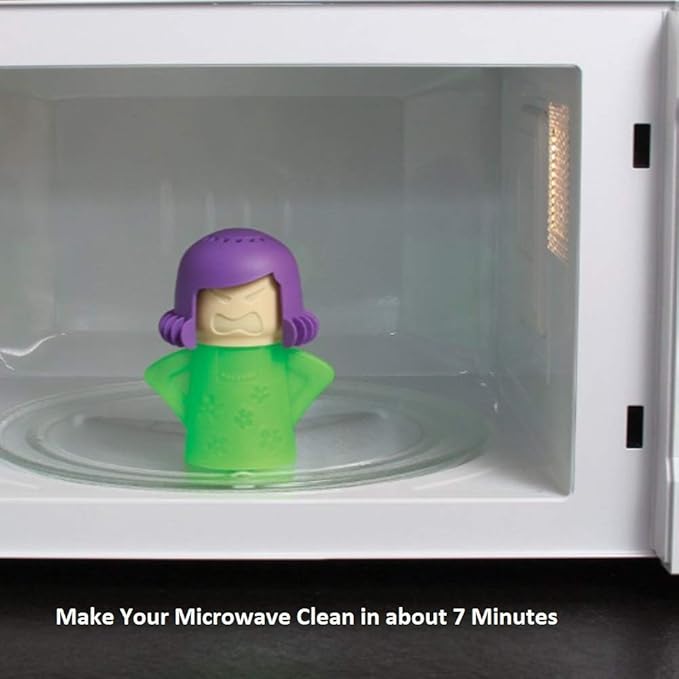 Angry Mama Microwave Cleaner, Microwave Oven Steam Cleaner, Angry Mom Steamer Cleaning Crud Easily in Minutes, Steam Cleans and Disinfects with Vinegar and Water for Kitchen