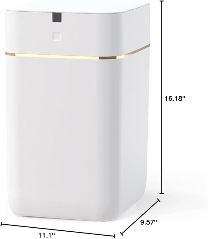 Airdeer L2 Automatic Trash Can, 8 Gallon Self Sealing and Self-Changing Smart Trash Can, Motion Sensor, Touchless Garbage can with lid for Kitchen Office, 6 Refill Bag Rings(White)