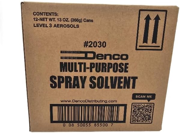 #2030 Denco Multi-Purpose Spray Solvent - Aerosol - Cuts Grime, Dirt, Grease, and Oily Debris - High Power Spray - Non-Chlorinated - Low Odor - Fast Acting - 13oz Net Wt - 12 Per Case (48)