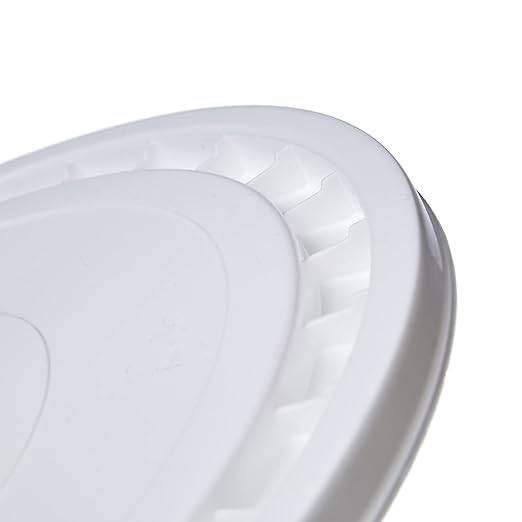 Hudson Exchange 7 Gallon (2 Pack) Large Bucket Pail Container with Easy Peel Lid, Food Grade BPA Free HDPE, White, (2032+2212-2)