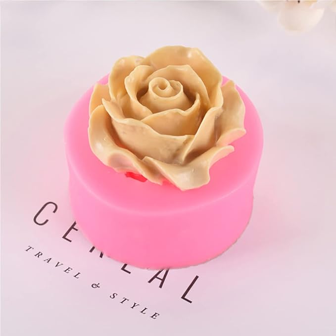 3 Pack Silicone Mold - 3D Flower Shapes: Rose, Peony & Round for Resin Candle & Soap Making