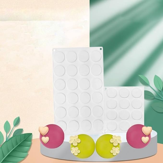 Silicone Chocolate mold,cookies mold,15 Hole Round Shape Fondant Cake Tools, Cake Decorating (Round G_11.84 X6.84 X0.32 inch)