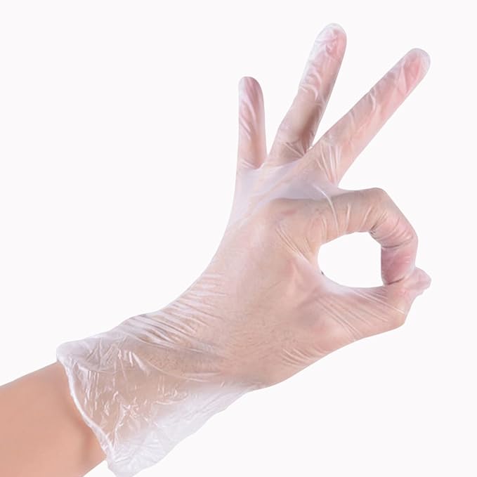 Clear Vinyl Food Safe Disposable Gloves Latex Free Powder Free for Food Prep Handling Cooking Cleaning