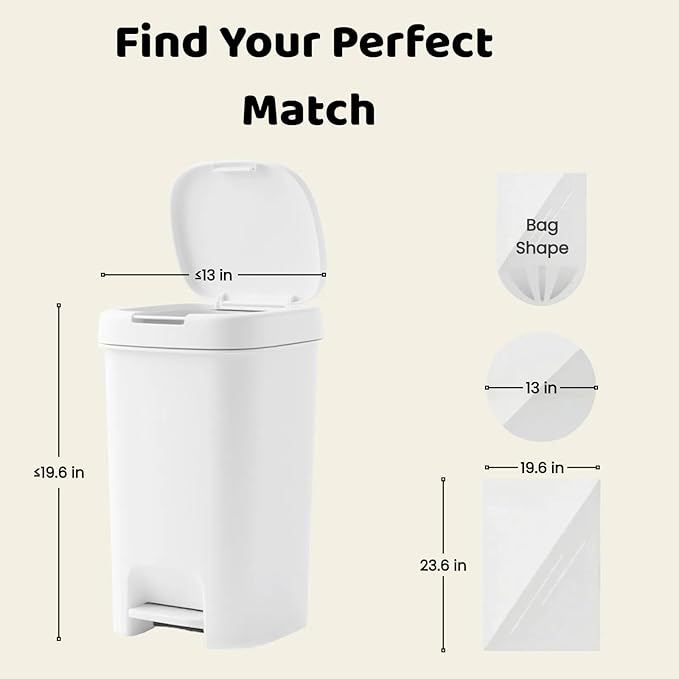 Bathroom Small Garbage Bags – 100 Count Colorful Bathroom Trash Bags, 5 Gallon Durable Plastic Bags Liners with Kitchen,20L Bins