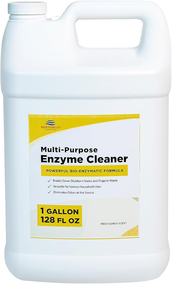 NORTHWEST ENTERPRISES Multi-Purpose Enzyme Cleaner - Household and Commercial Enzyme Cleaner, Fresh Lemon Scent (1 Gallon)