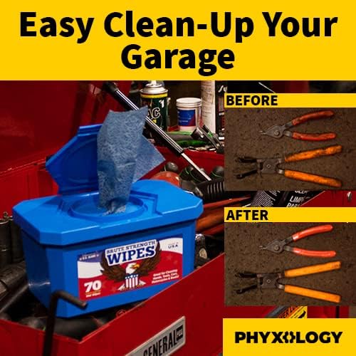 Extra Strong, No-Rinse Wet Wipes 140 Pack by Nova Supply. Cuts Grease from Hands, Tools and Work Surface Quickly with No Residue. Heavy Duty, Textured Shop Towels. Big, Citrus Scented Bucket of Rags