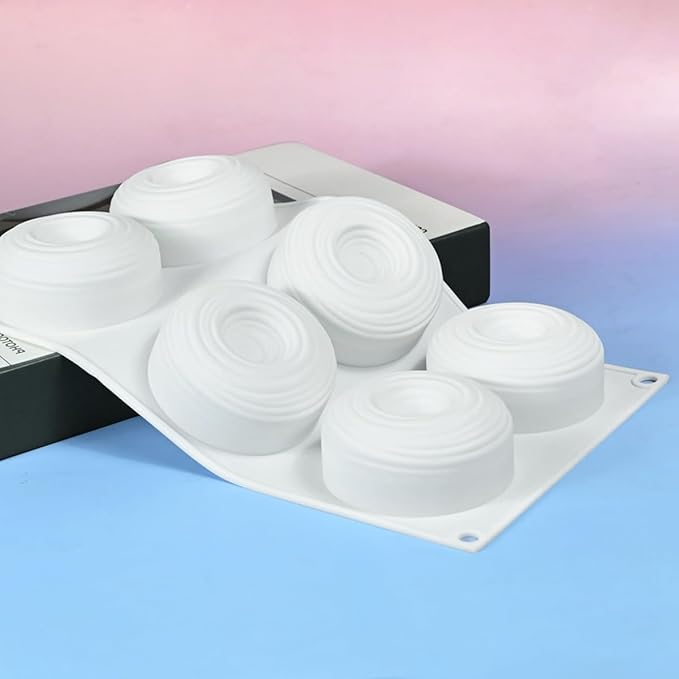 mostsom Silicone Molds for Baking Non-Stick Candy, Chocolate, Cookie, Oreo, Mini Soap, Pudding, Jello, Muffin, Dog Treats Ideal for Cupcakes, Ice Cubes, and Jelly Mold (C_ Spiral Circles)