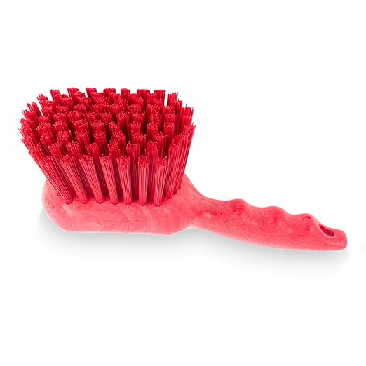 SPARTA 40541EC05 Plastic Scrub Brush, Utility Brush, Kitchen Brush With Hanging Hole For Cleaning, 8 Inches, Red, (Pack of 6)