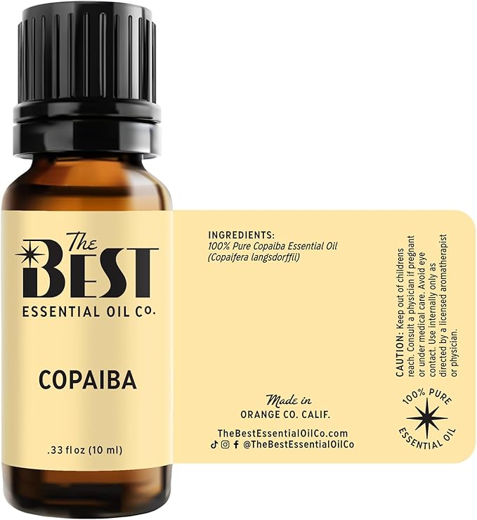 The Best Copaiba Essential Oil- Premium Grade- 100% Pure & Natural for Aromatherapy, Diffuser, Spa, Massage, Air Freshener- 10 ml (.33 fl oz)