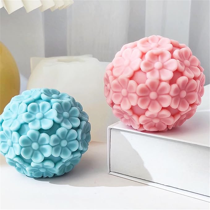 Chrysanthemum Ball Candle Soap Mold Daisy Flower Silicone Mold for Fondant,Chocolate,Candy, Bath Bomb,Epoxy Resin,Plaster, Polymer Clay