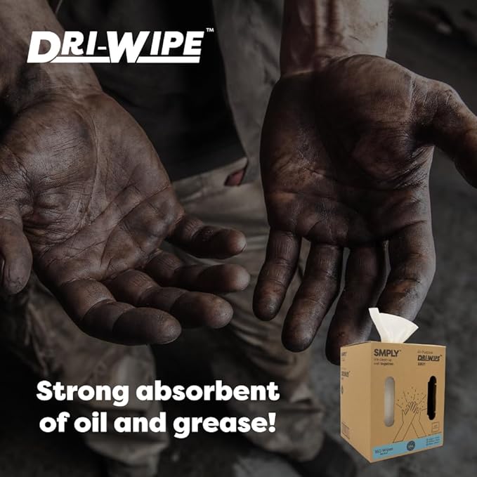 Dri-Wipe S801 by SMPLY Brands – 160 Count Heavy-Duty Wipes, 10" x 15" – Strong Alternative to Paper Towels, Shop Towels, Rags, Microfiber Cleaning Cloths, and Magic Cleaning Cloths