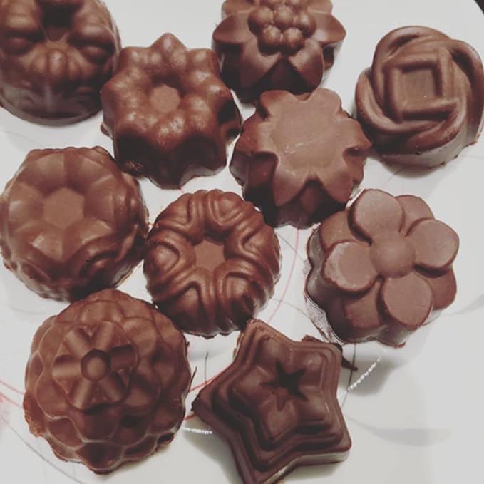 4 Pcs Flower Silicone Soap Molds-12 Cavities for Soap Making, Bath Bombs, Shower Steamers, Lotion Bars, Chocolate, Candy