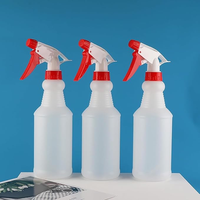 10 Packs 16oz Empty Spray Bottles Plastic Heavy Duty Refillable Spray Bottles with Adjustable Nozzle and Measurements for All Purpose Cleaning Solutions