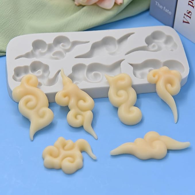 Fondant Cake Mold,3D Cloud Shape Chocolate Molds for Chocolate, Hard Candy, Biscuits, Cookie, Jelly, Sugarcraft, Homemade Treats, Cake Decor and DIY Baking(Gray)
