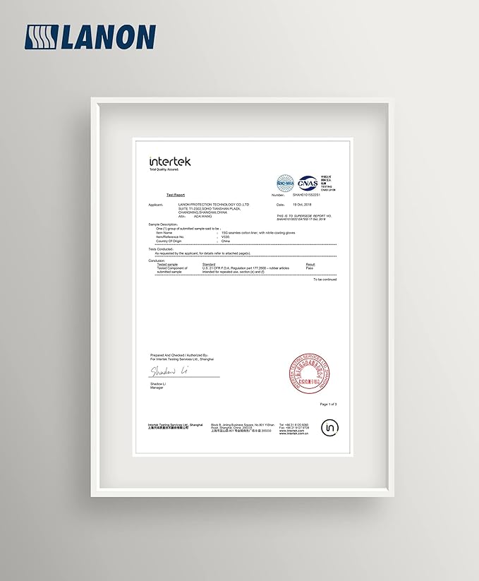 LANON 3 Pairs Nitrile Chemical Resistant Gloves, Reusable Heavy-Duty Rubber Gloves with MicroFoam Textured Palm, Acid, Alkali and Oil Protection, Black, Large