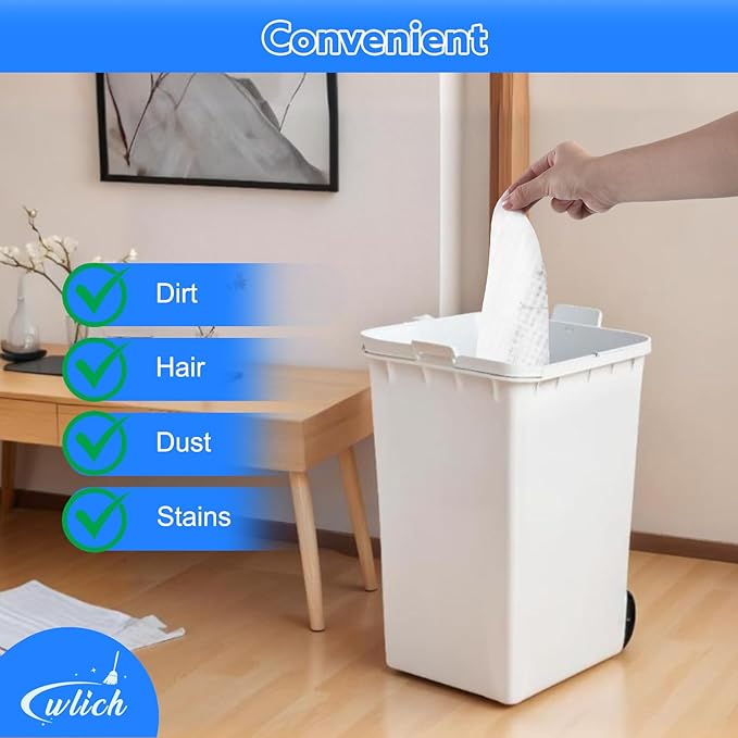 80PCS Dry Sweeping Cloths Pads Compatible with Swiffer Sweeper, Disposable Duster Refill, Non-Woven Mop Refills Pads for Floor Mopping, Wood Floors, Dust and Pet Hair Cleaning